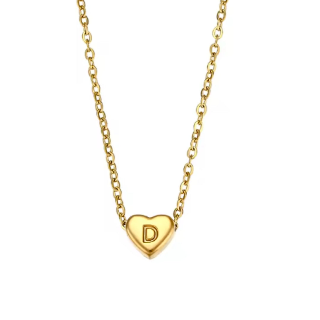 Dainty Heart Initial | Necklace