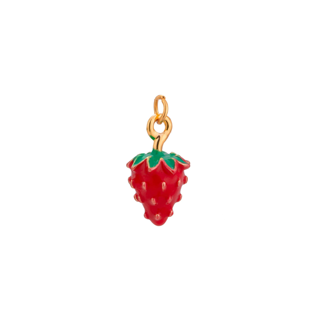 Strawberry Charm Stainless Steel 18k Gold