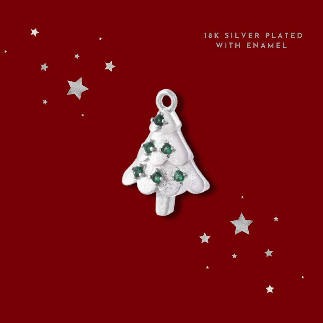 Twinkle Silver & Green Christmas Tree | Charm