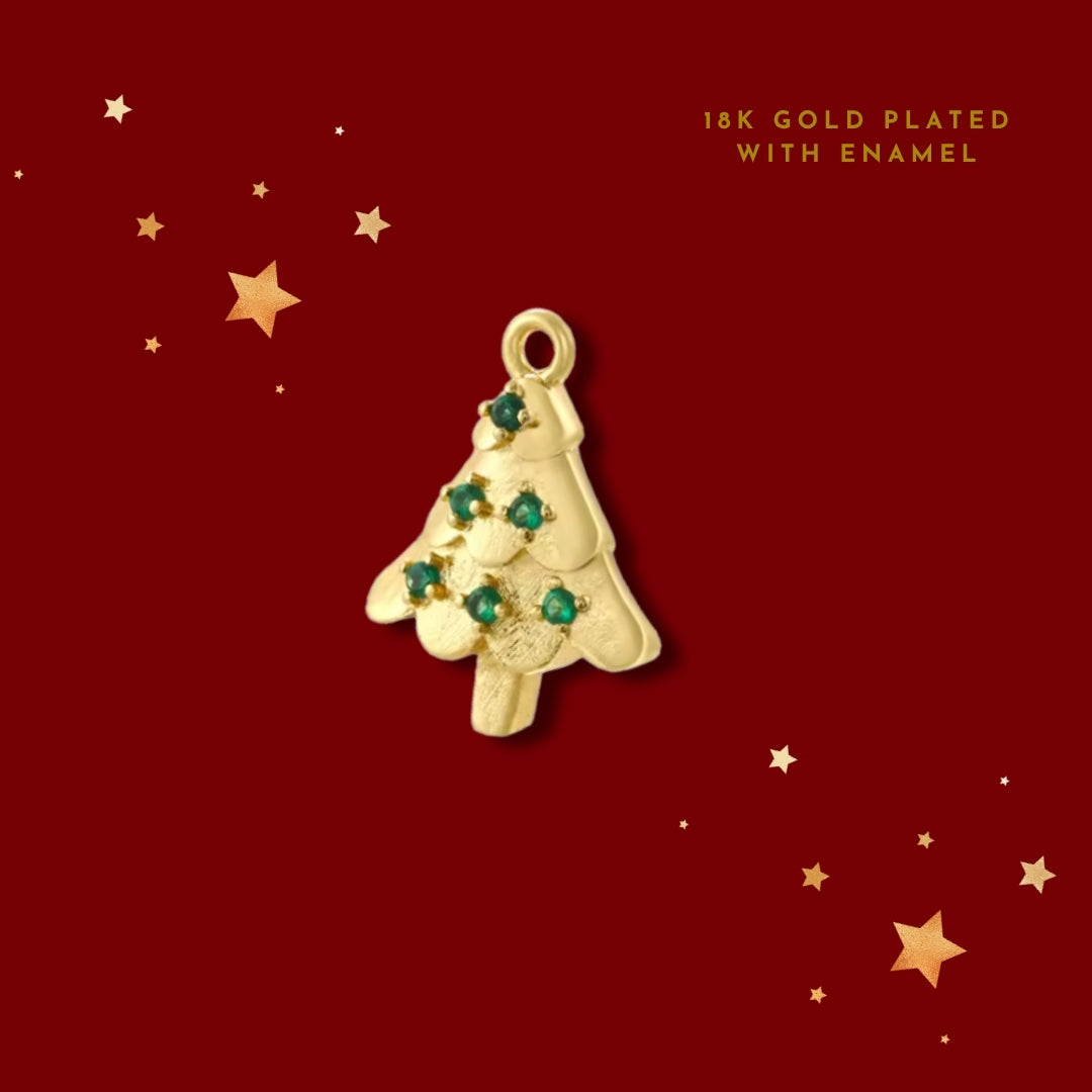 Twinkle Gold & Green Christmas Tree | Charm