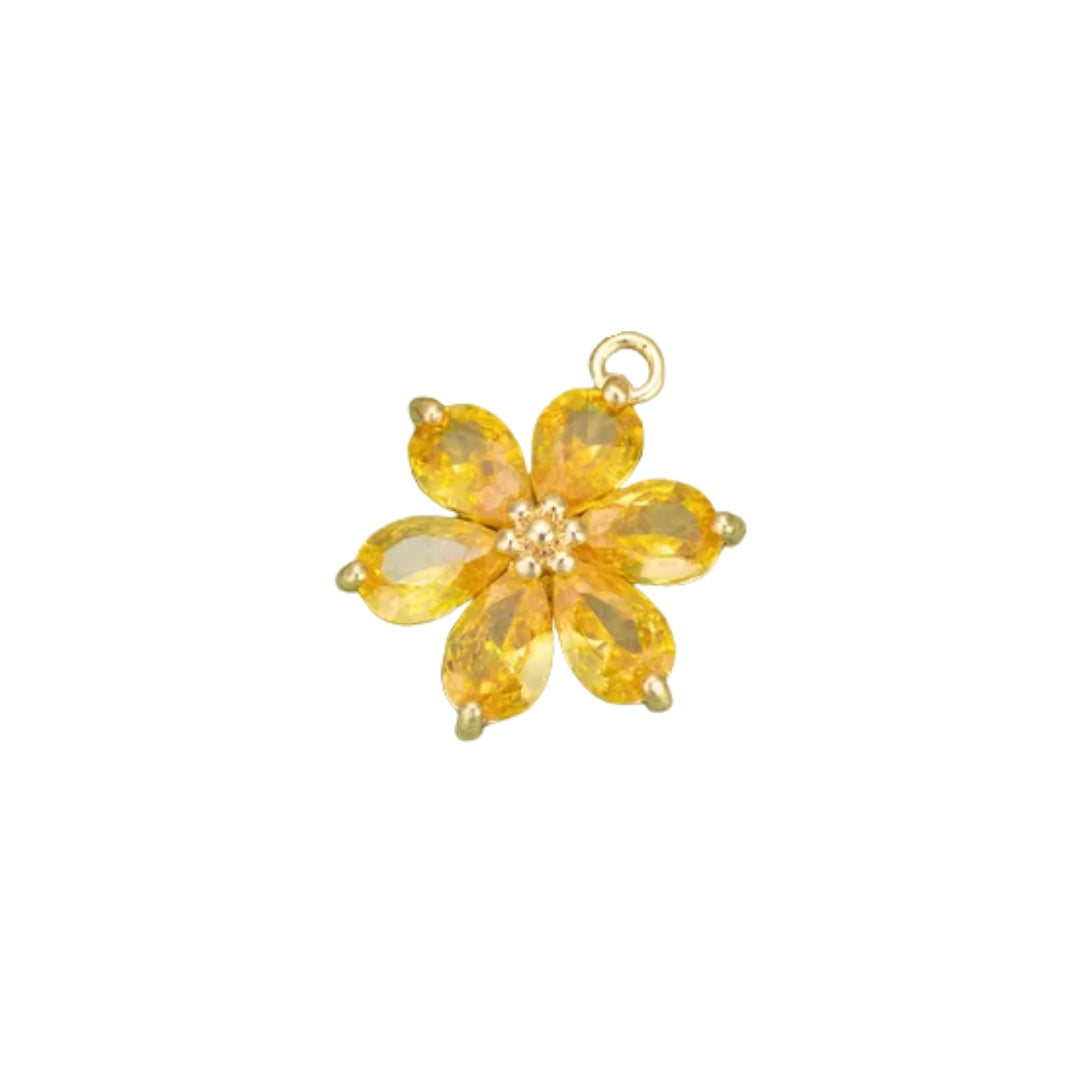 Diamante Golden Yellow Flower | Charm