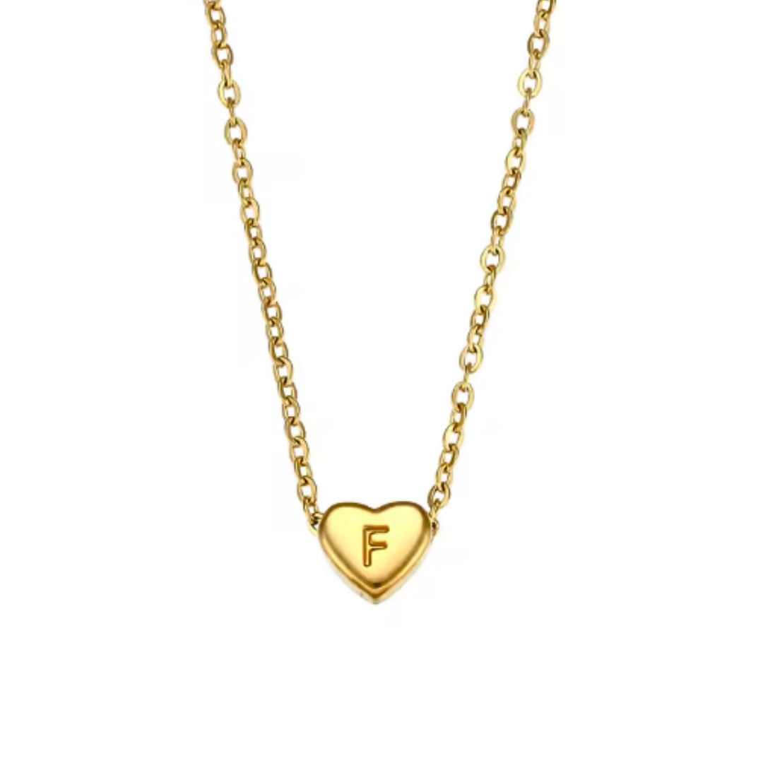 Dainty Heart Initial | Necklace