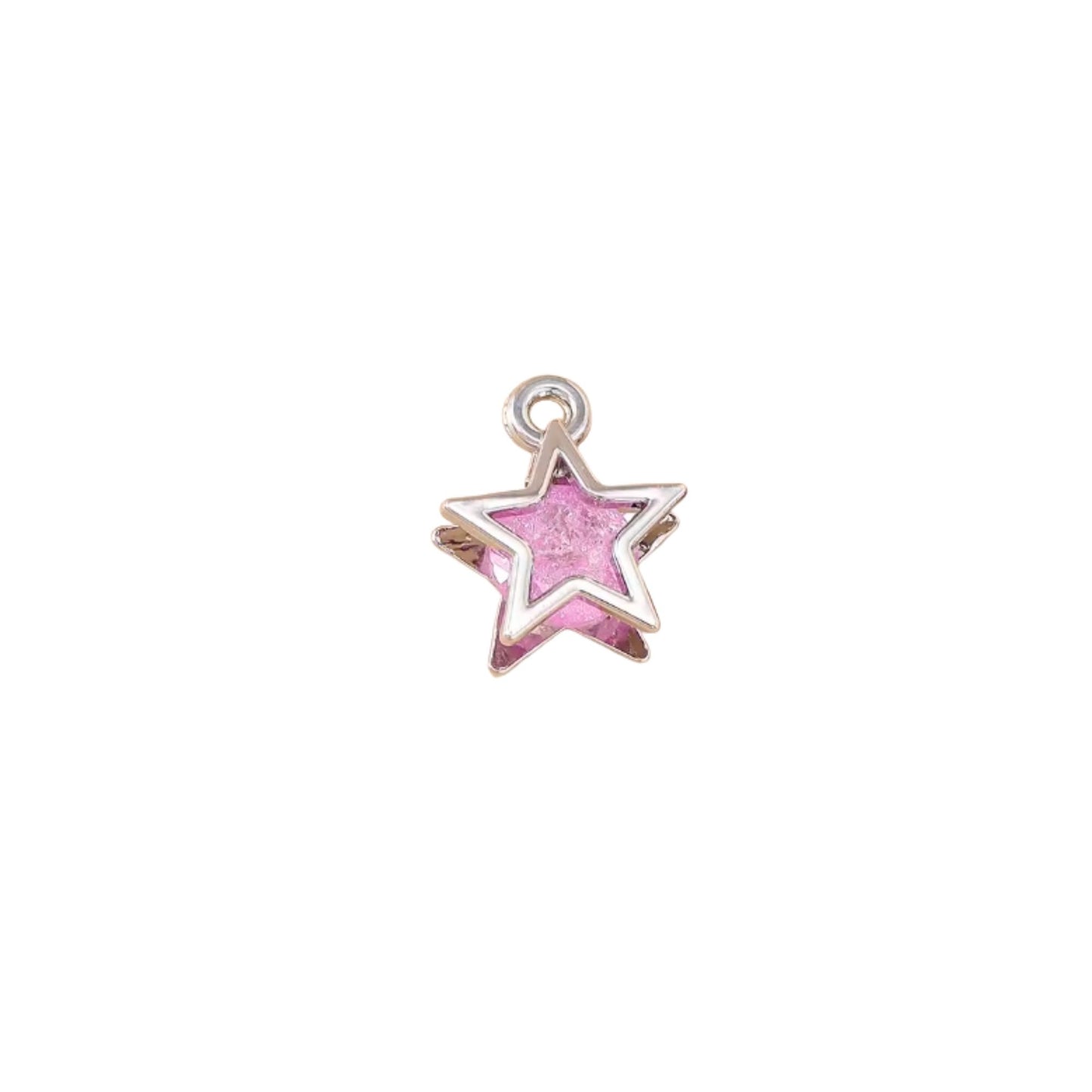 Star Charm Silver & Pink