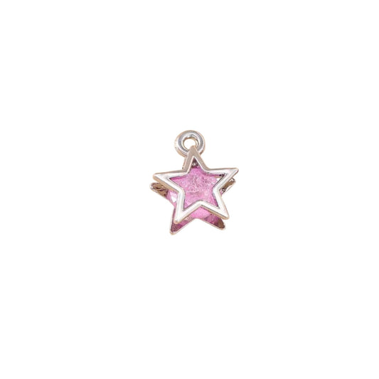 Star Charm Silver & Pink