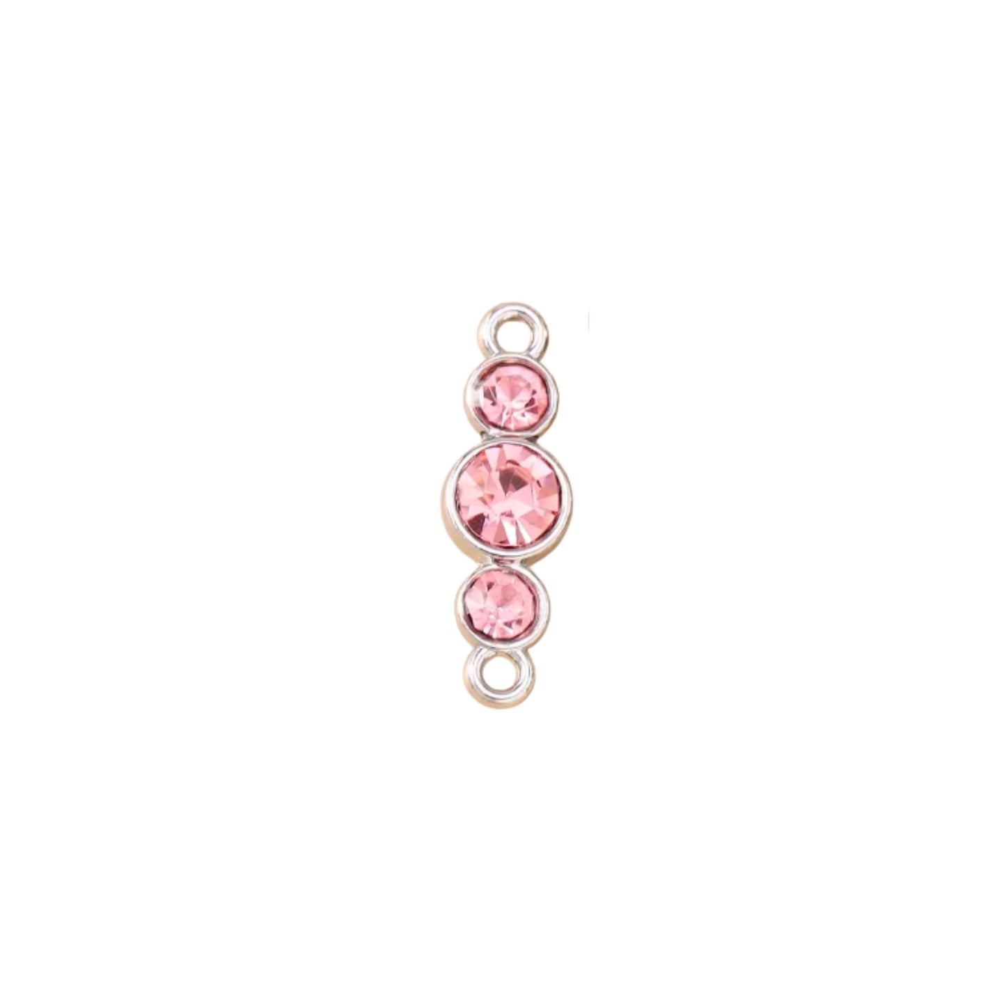 Diamante Charm Silver & Pink