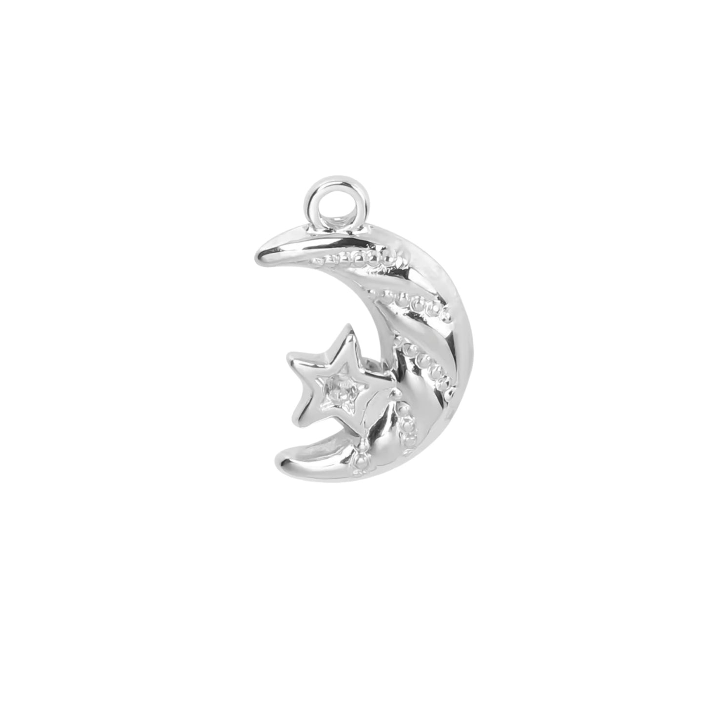 Moon & Star Charm Silver