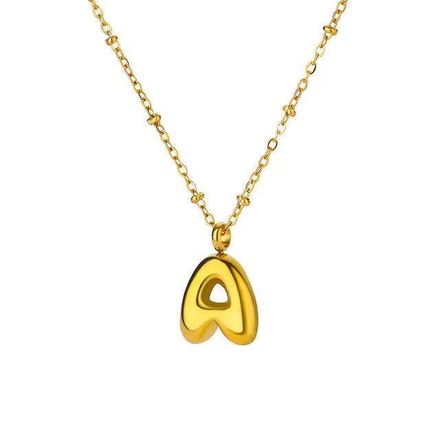 Gold Dainty Balloon Initial Necklaces