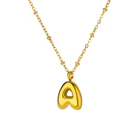 Gold Dainty Balloon Initial Necklaces