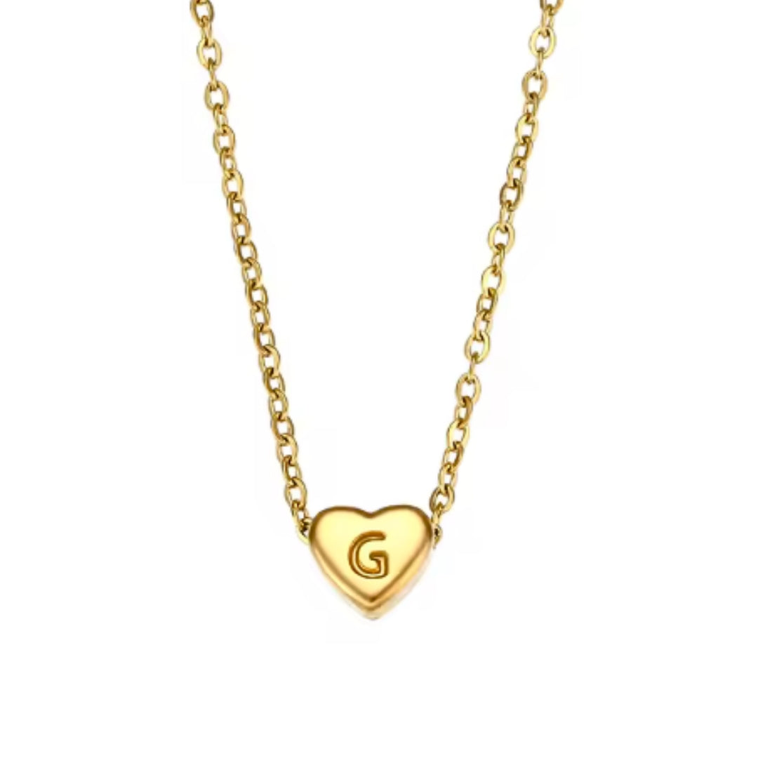 Dainty Heart Initial | Necklace