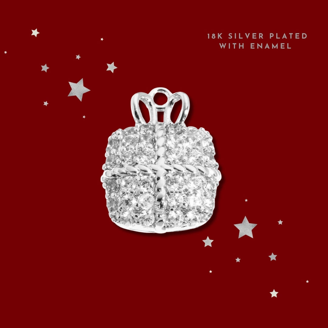 Glitter Belle Present Silver  | Charm
