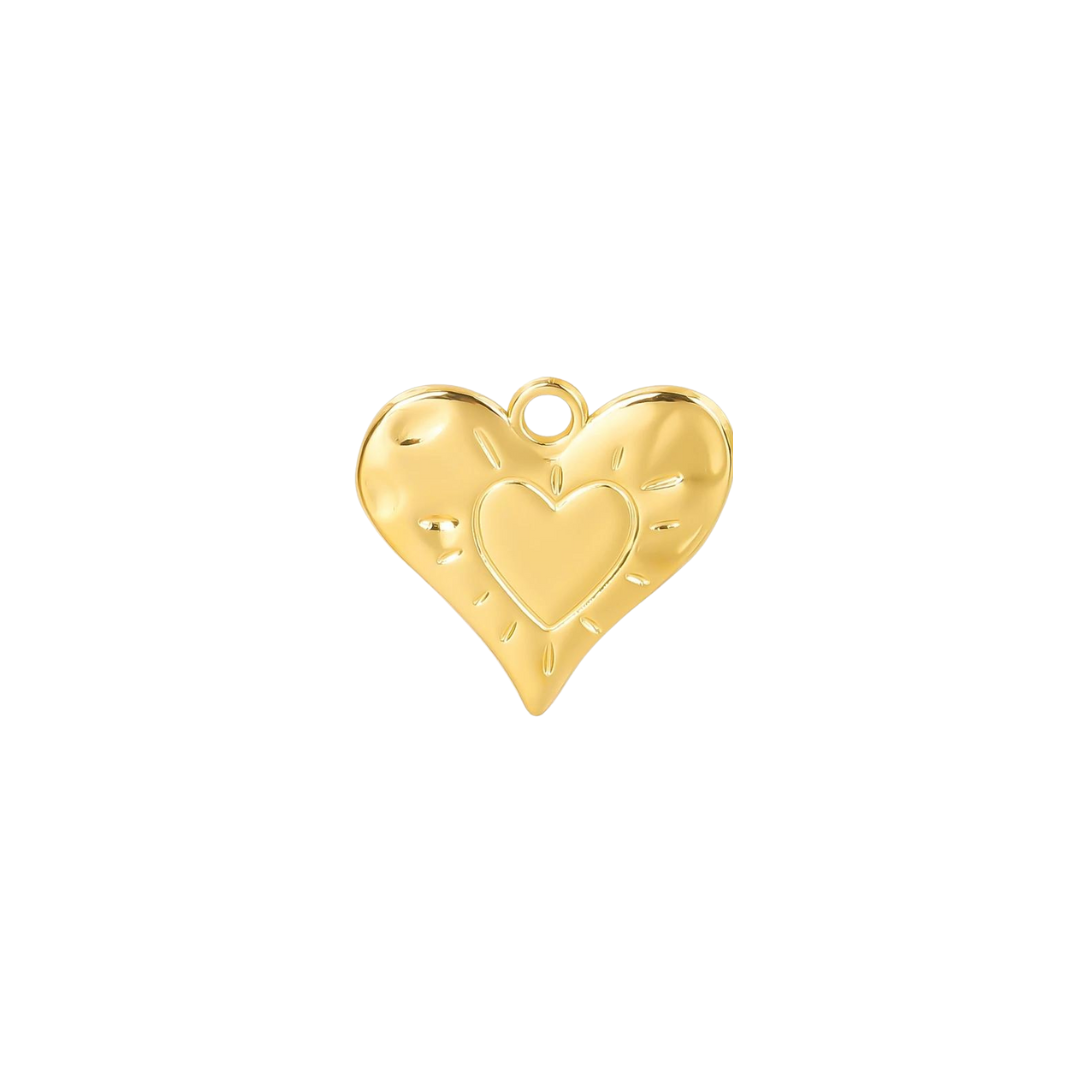 Stainless Steel Heart Charms Waterproof & Hypoallergenic