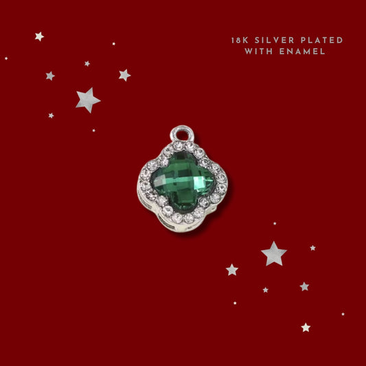 Green Christmas Clover Silver | Charm