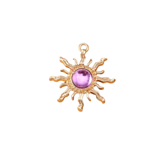 Sun Charm Gold & Pink
