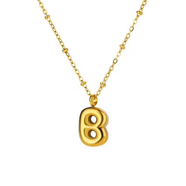 Gold Dainty Balloon Initial Necklaces