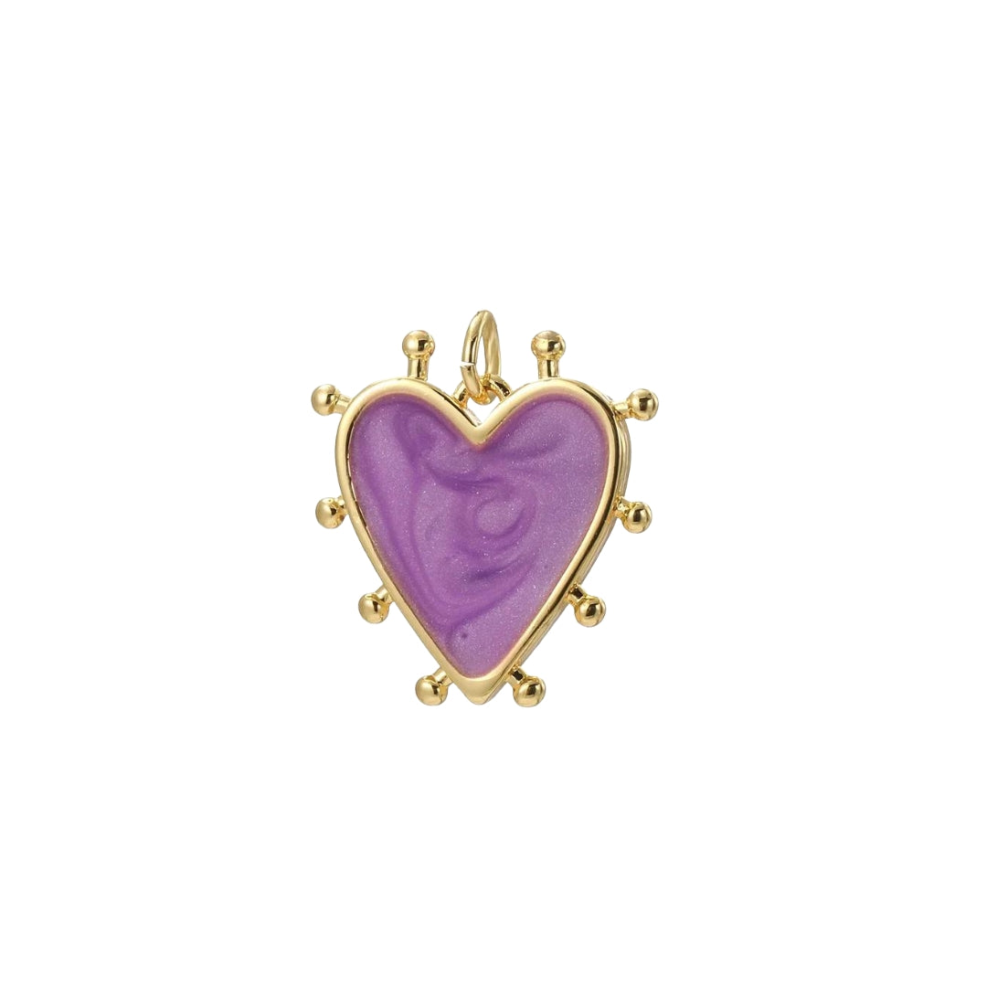 Colourful Heart Charms 2 Different Styles 9 Different Colours