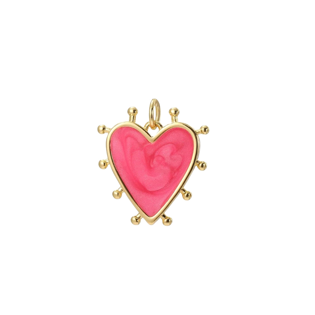 Colourful Heart Charms 2 Different Styles 9 Different Colours