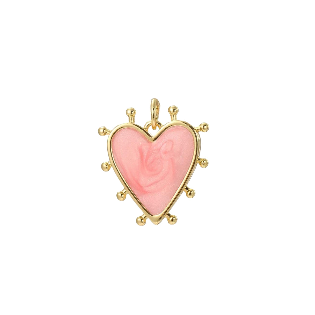 Colourful Heart Charms 2 Different Styles 9 Different Colours