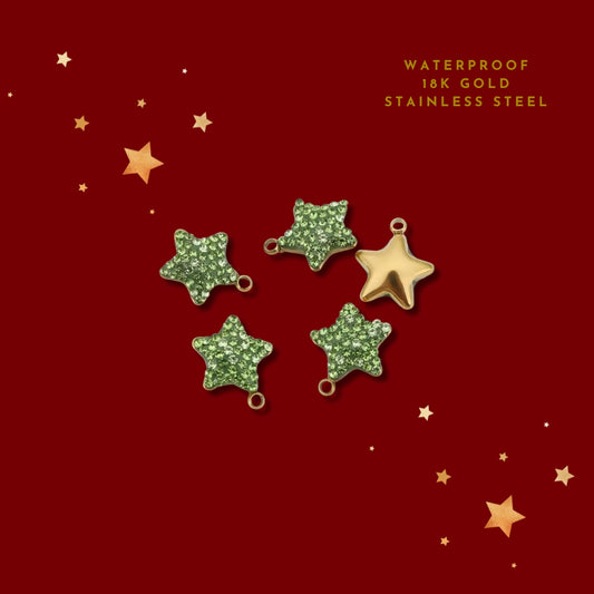 Green Diamante Star | Charm