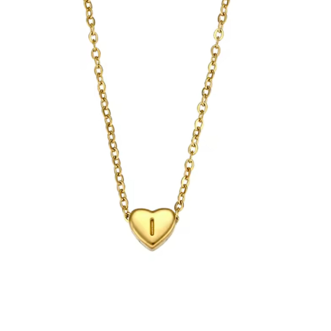 Dainty Heart Initial | Necklace