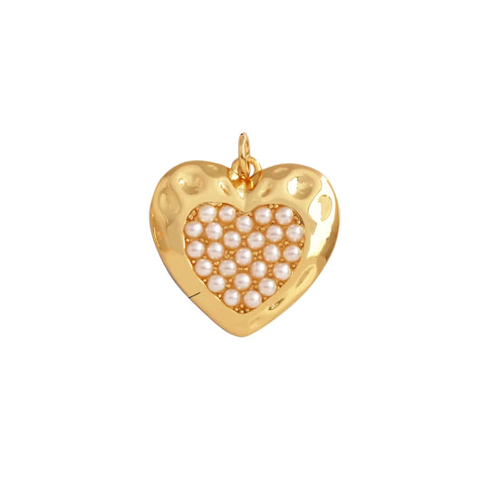 Double Pearl Heart | Charm