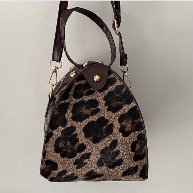 Leopard Print Handbag Clutch Bag With Strap