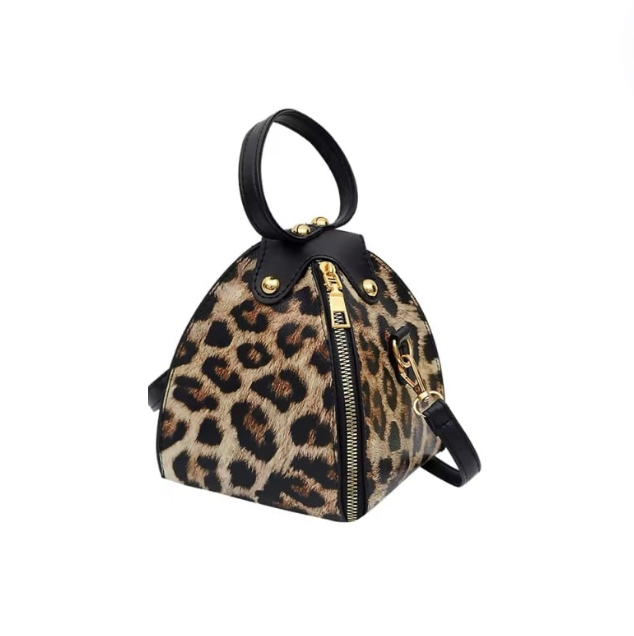 Leopard Print Handbag Clutch Bag With Strap