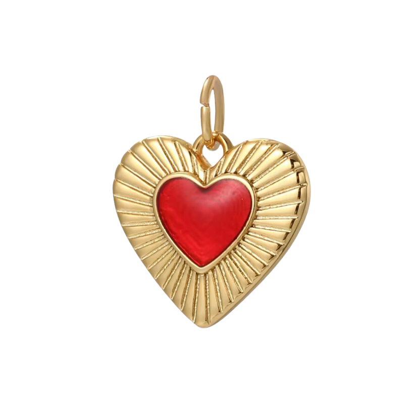 Double Heart Red & Gold | Charm