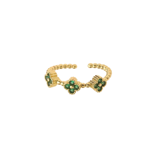 Petite Emerald Clover | Ring