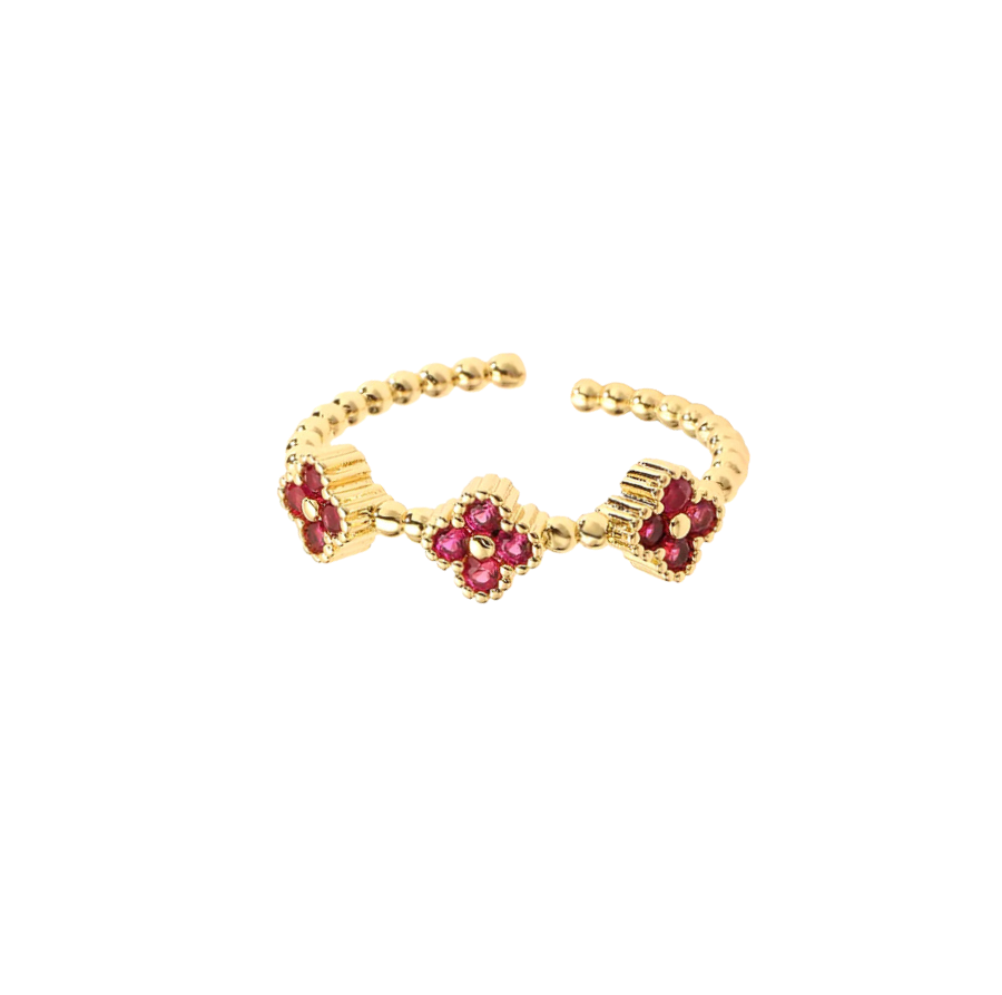 Petite Ruby Clover | Ring