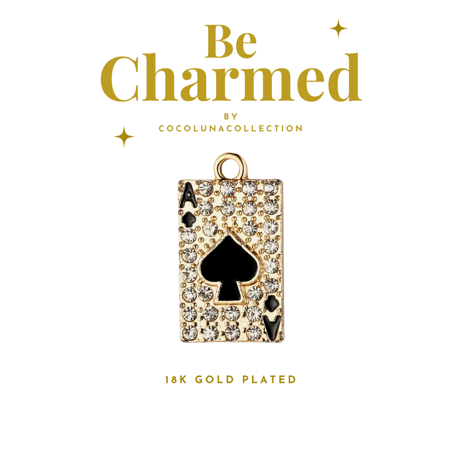 Diamante Playing Card Gold | Charm