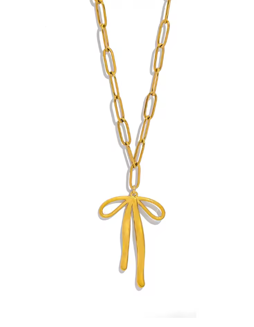 Golden Bow Charm | Necklace