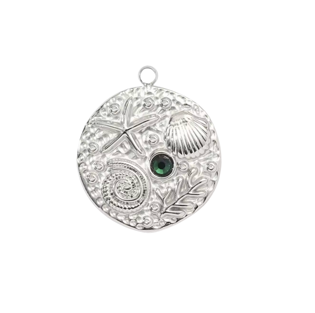 Shell Pendant Charm Silver