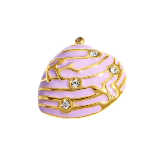 Shell Charm Gold & Purple