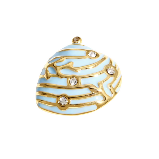 Shell Charm Gold & Blue