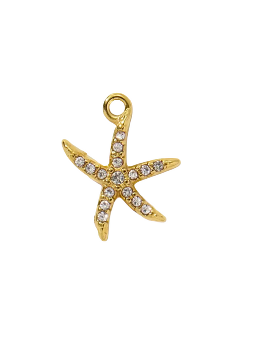 Diamante Starfish Charm Gold
