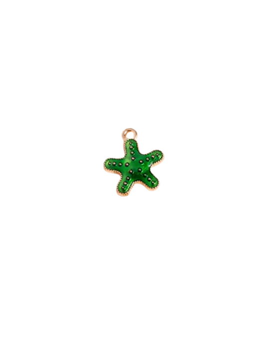 Starfish Charm Gold & Green