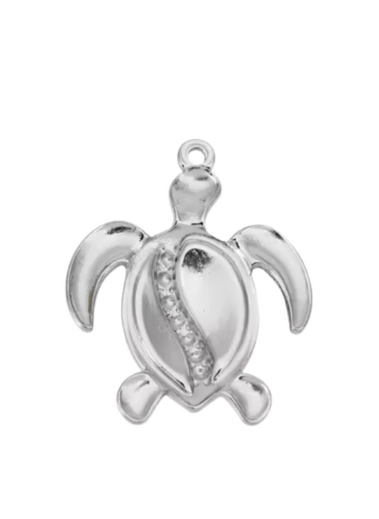 Turtle Large Charm Silver