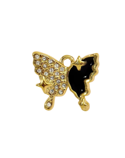 Butterfly Charm Gold & Black