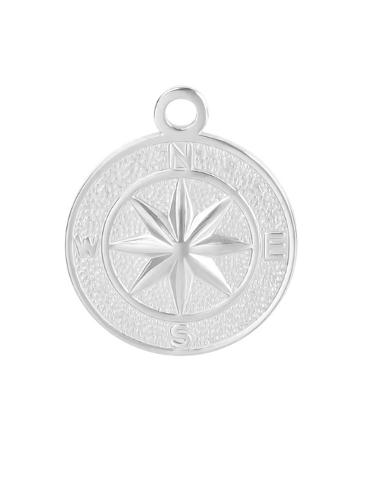 Compass Charm Silver