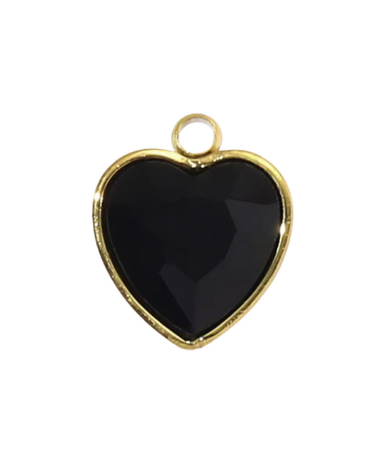 Heart Charm Gold & Black