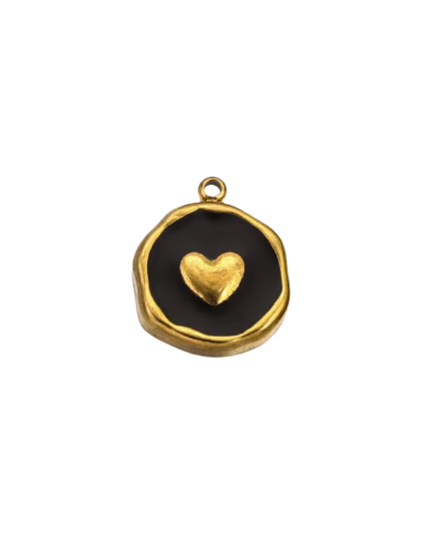 Heart Pendant Gold & Black