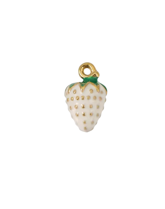 Strawberry Charm Gold & White