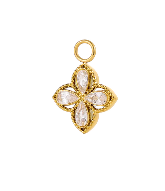 Diamante Clover Charm Gold