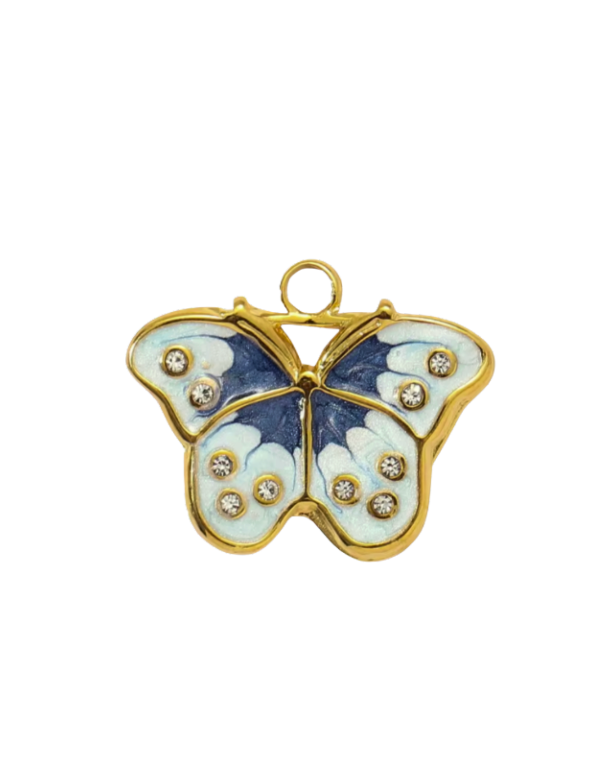 Butterfly Charm Gold & Blue
