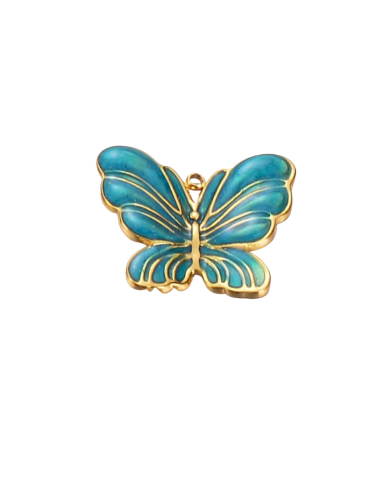 Butterfly Charm Gold & Blue