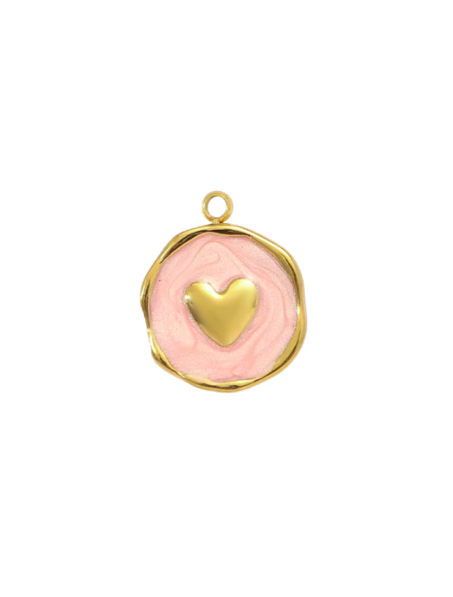 Heart Pendant Gold & Pink