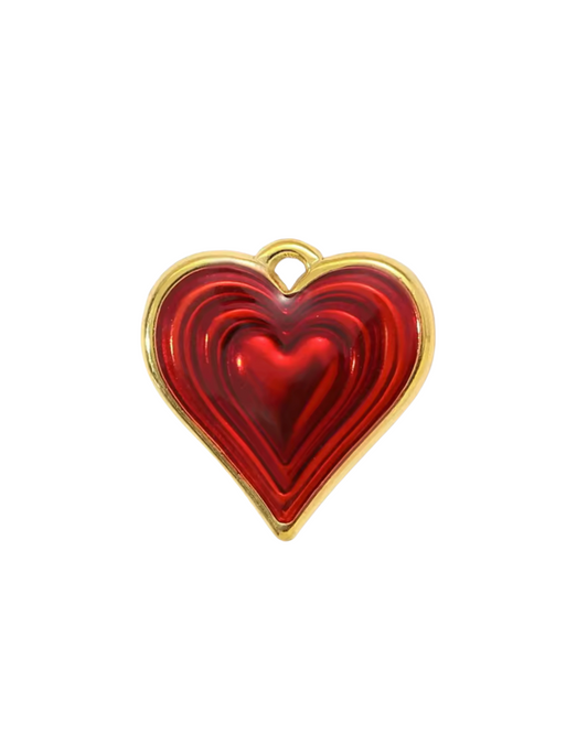 Heart Charm Gold & Red