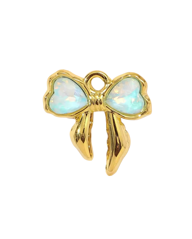 Bow Charm Gold & Blue