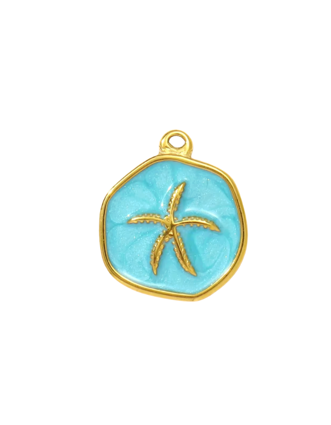 Starfish Pendant Gold & Blue