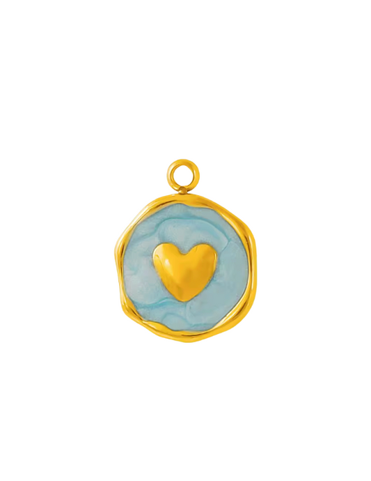 Heart Pendant Gold & Blue